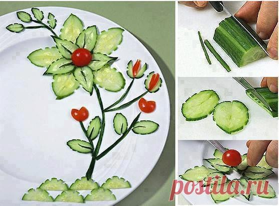 Цветок из огурцов, фото - карвинг / Карвинг из овощей и фруктов - фото, видео для начинающих / КлуКлу. Рукоделие - бисероплетение, квиллинг, вышивка крестом, вязание
