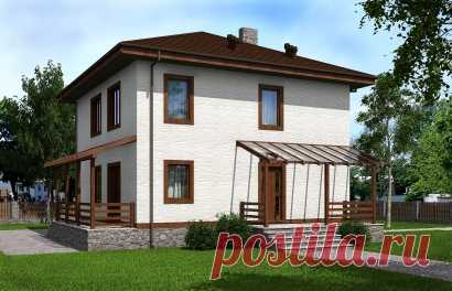 Проект двухэтажного жилого дома с террасами Rg5108