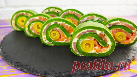 Попробовали в кафе вкусный закусочный рулет. Теперь жена будет готовить его на новогодний стол (делимся рецептом). +Видео | Семейный канал Тищенко | Яндекс Дзен