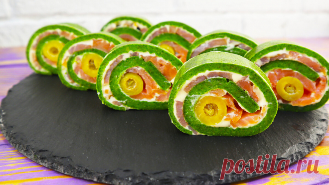 Попробовали в кафе вкусный закусочный рулет. Теперь жена будет готовить его на новогодний стол (делимся рецептом). +Видео | Семейный канал Тищенко | Яндекс Дзен