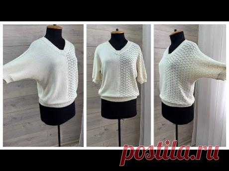 Летний джемпер Летучая Мышка на вязальной машине