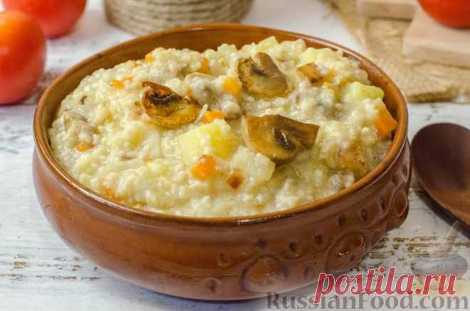 Рецепт: Постный кулеш с картофелем, шампиньонами и корнем сельдерея на RussianFood.com