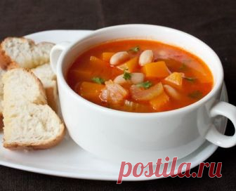Рецепт овощного супа с тыквой и фасолью на Вкусном Блоге