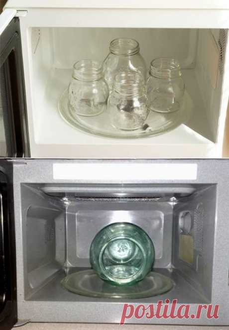 Как стерилизовать банки в микроволновке?.
