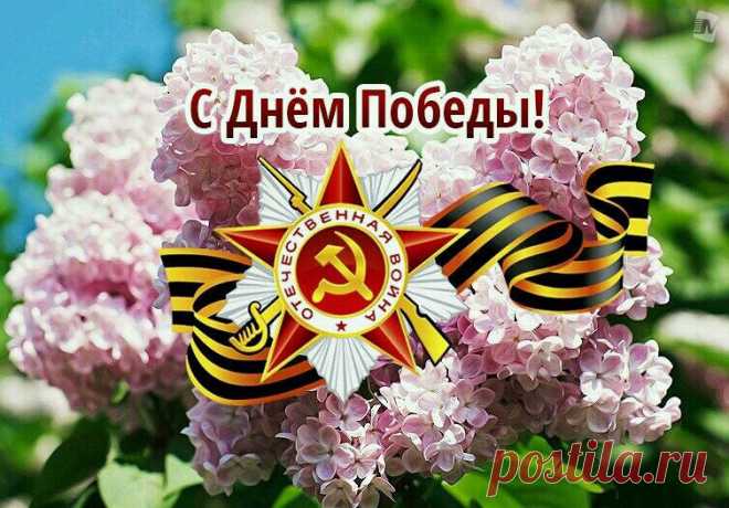День Победы — гордо звонко,
Прославляет вся семья.
Пусть удача, мир и радость,
Облетают все края.