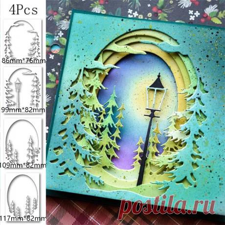 Металлическая высечка для рождества Сделай Сам альбом для скрапбукинга фотоальбом 3D украшение для поздравительной открытки креативное дерево перекрывающаяся рамка 2022 Новинка | AliExpress