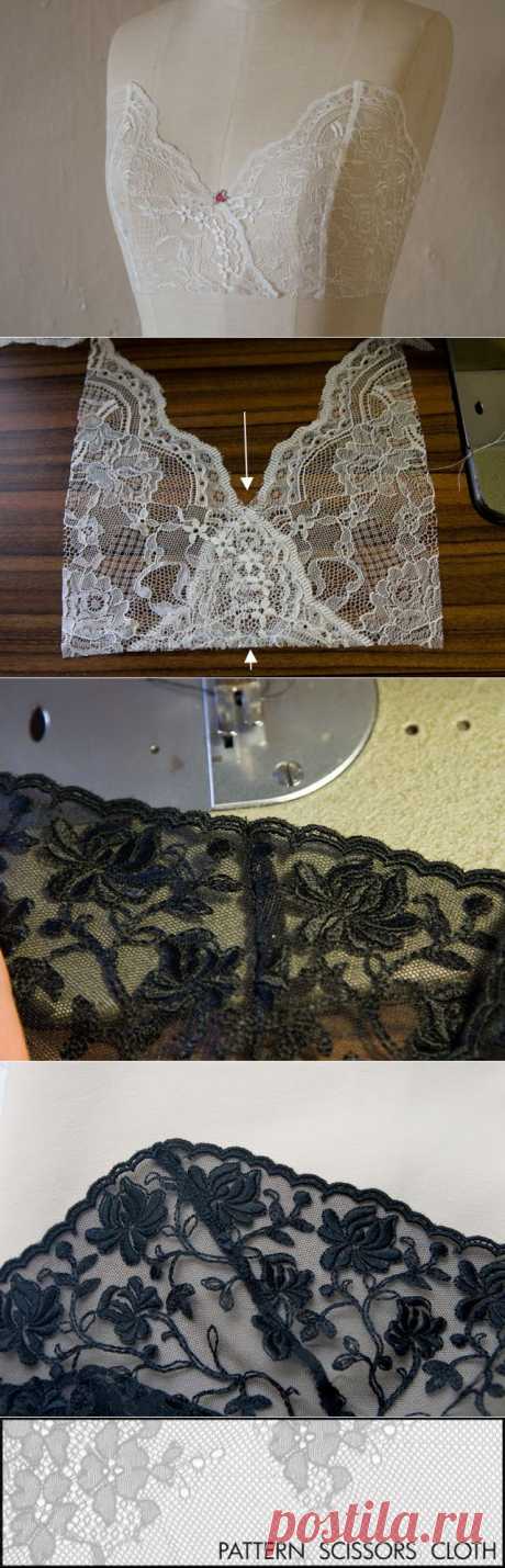 pattern ~ scissors ~ cloth: The Ruby Slip #6 - Sewing the Lace Bodice