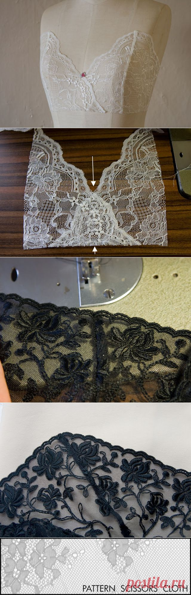 pattern ~ scissors ~ cloth: The Ruby Slip #6 - Sewing the Lace Bodice