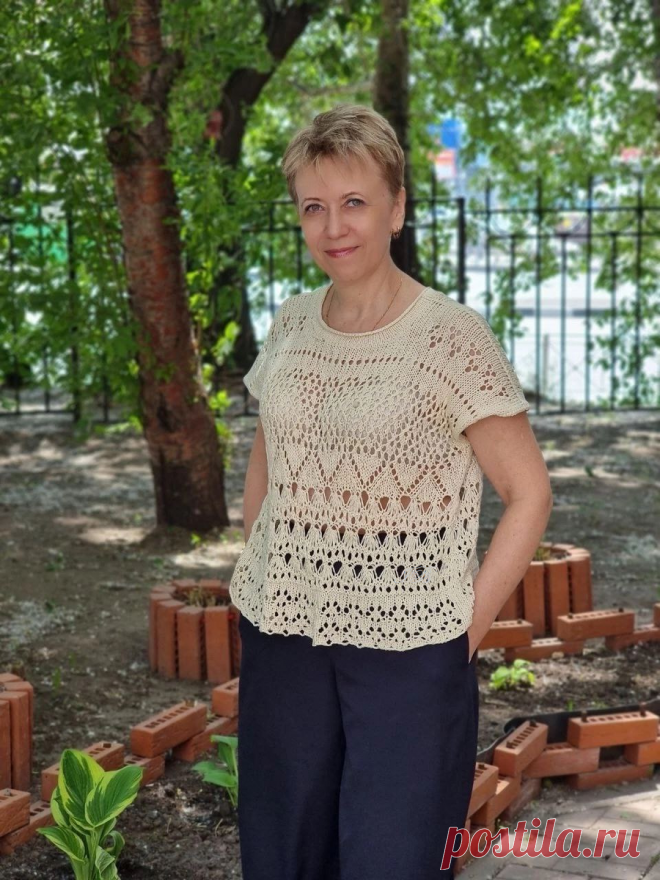 Ажурный топ спицами: 10 моделей со схемами и описанием | Вязание идеи для вдохновения | Дзен