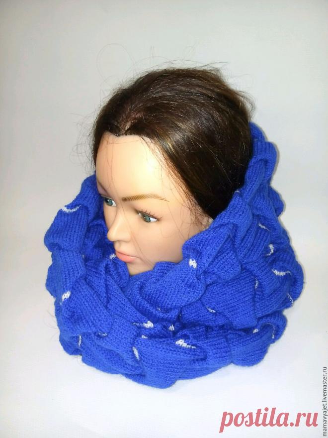 % Вязаный снуд клоке, снуд в два оборота, двойной теплый объемный снуд – купить в интернет-магазине на Ярмарке Мастеров с доставкой - 9VQGTRU | Москва