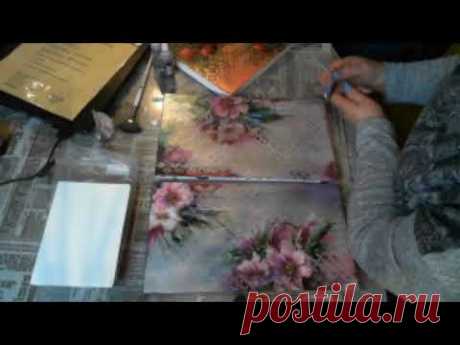 Анна Грабежова.Панно диптих "Райские цветы".