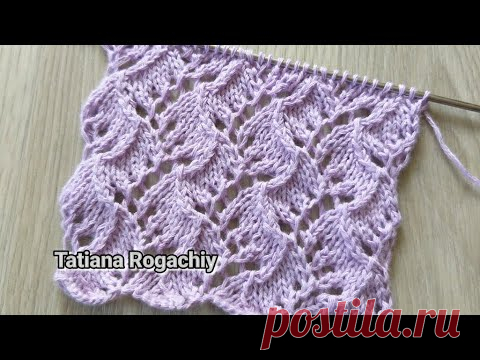 Очень красивый ажурный узор спицами.