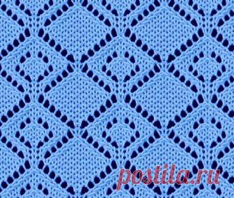 Вязание спицами ажурные ромбы - схема и описание | Ажурные Узоры