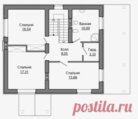 A-149 Проект практичного двухэтажного дома - Проекты домов и коттеджей в Москве