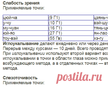 Глазные болезни и иглоукалывание