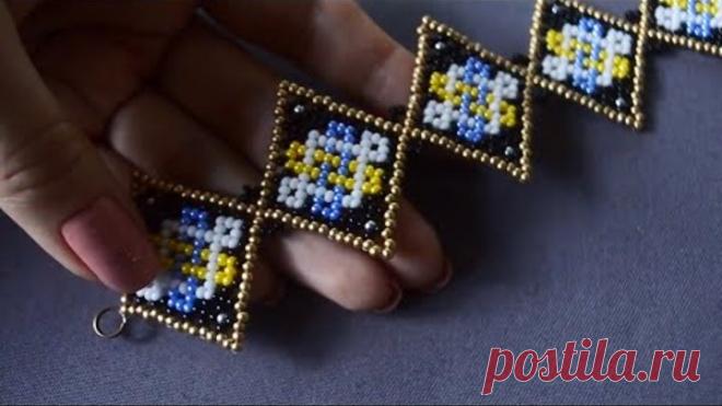 Браслет из бисера. Бисероплетение. Мастер класс