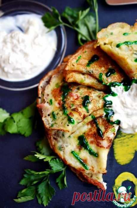 &quot;Пивные&quot; блинчики с беконом под сырным соусом - кулинарный рецепт