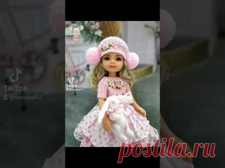 Очень красивая вязаная одежда для кукол!!! 😍🥰 #Розадар​ #вязания​