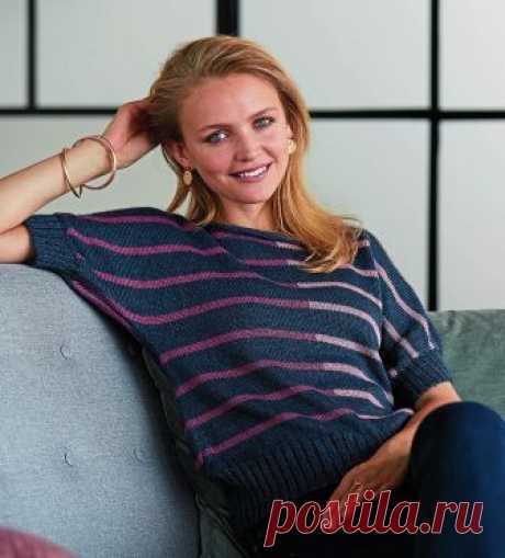 Джемпер в полоску с рукавами «летучая мышь»