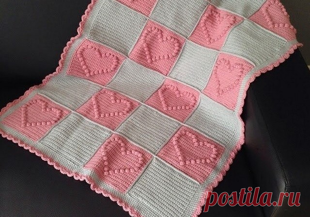 Мягкий плед для маленького ребенка крючком. | Рукоделие