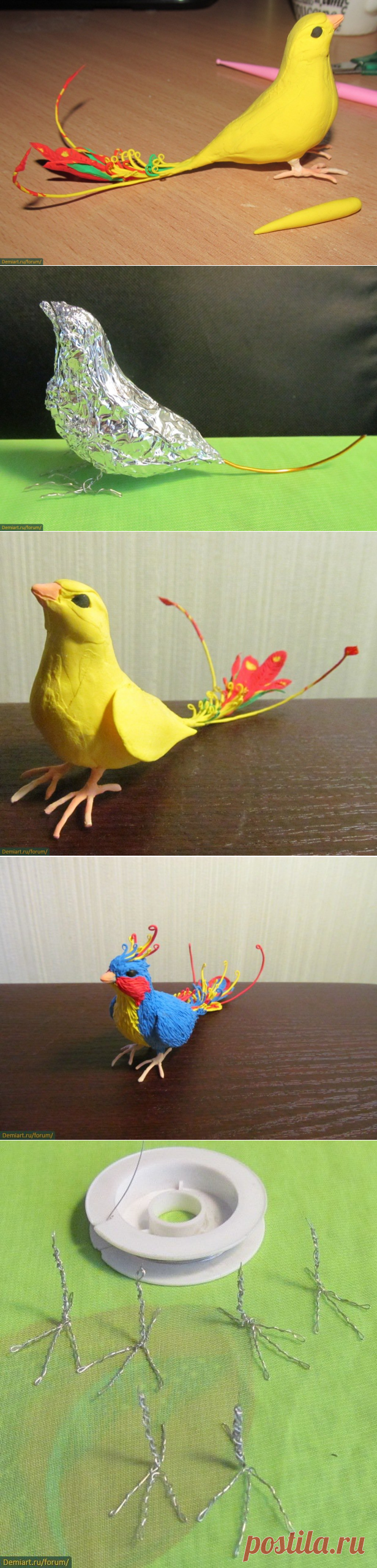 Райские птички из полимерной глины
