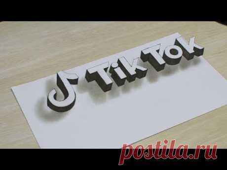 Рисую Логотип TikTok Как нарисовать объемную 3D надпись