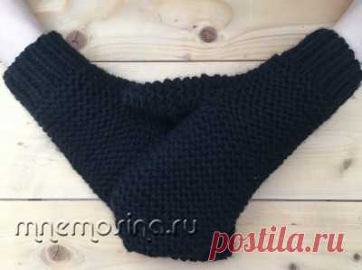 Мастер-класс. Варежки со швом, связанные на двух спицах