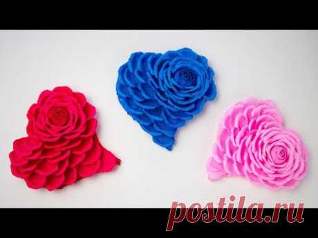 Do-it-yourself valentines. Idea - valentine's day heart made of crepe paper for valentines day
