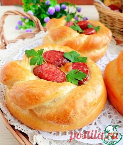 Корзиночки с рисом, колбасками и моцареллой – кулинарный рецепт
