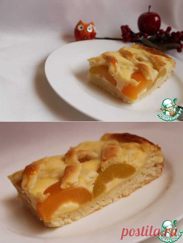 Абрикосовый пирог из творожного теста - кулинарный рецепт
