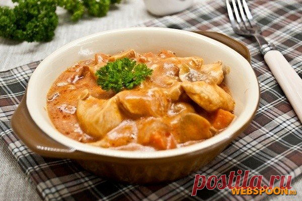 Гуляш с куриным филе и шампиньонами с фбамиото | Рецепт гуляша с куриным филе и гри на Webspoon.ru