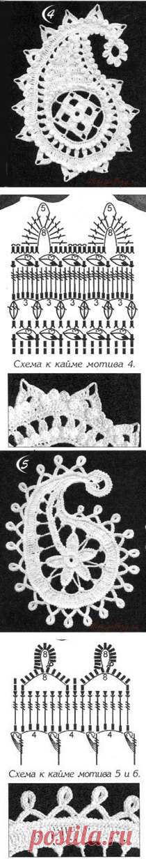 Серия сообщений. Мотивы ирландского кружева. Турецкий огурец. Подборка 15