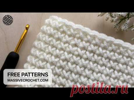 EASY PEASY "X" Crochet Pattern for Beginners (1 ROW REPEAT)! 🤩 Crochet Stitch for Bag & Hat