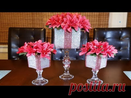 Glam Red and Silver Centerpiece