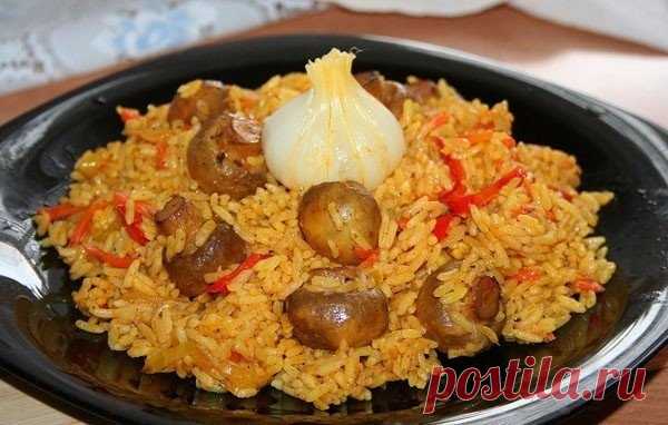 Вегетарианский плов с грибами
