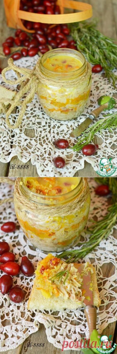 Рийет из кролика с овощами и кизилом.
