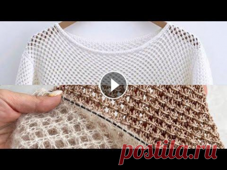 Еще одна сетка спицами! Очень просто! Узор Болгарский крест. Knitting pattern! Еще одна сетка спицами! Очень просто! Узор Болгарский крест. Knitting pattern!...