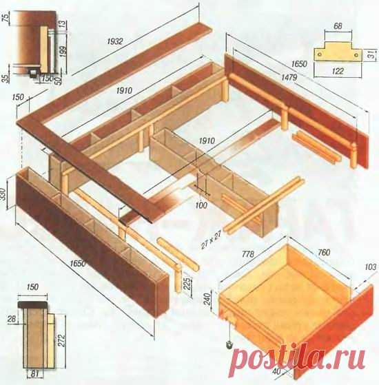 Двуспальная кровать своими руками