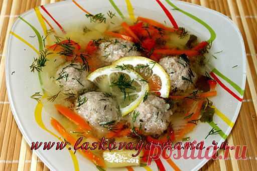 Суп с рыбными фрикадельками в мультиварке