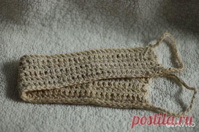 Мочалка из джута ручной работы