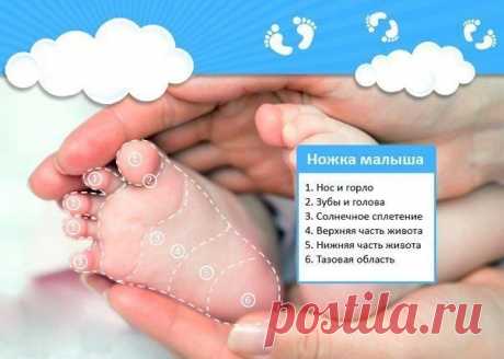 -  Мягко массируя определенную зону на детской стопе, вы успокоите своего малыша, если у него что-то болит. / Новые дети