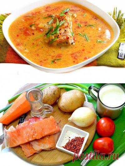 Сливочный суп с сёмгой