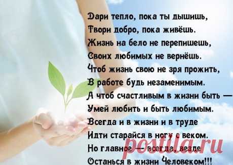 Добрые стихи. Душевные стихи. Вдохновляющие стихи. Стихи про счастье. Светлые стихи. ЧАСТЬ 2. - СЧАСТЬЕ ЕСТЬ! Философия. Мудрость. Книги. — ЖЖ