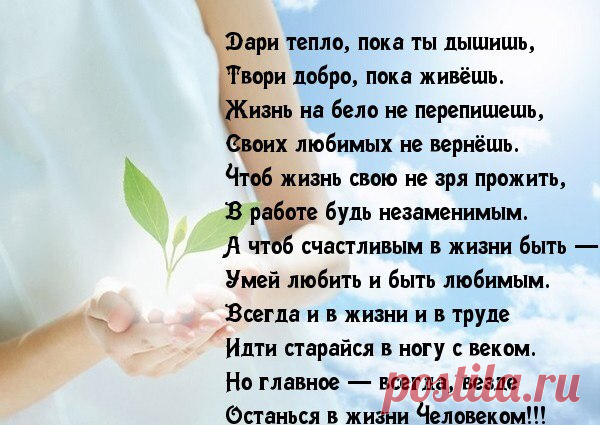 Добрые стихи. Душевные стихи. Вдохновляющие стихи. Стихи про счастье. Светлые стихи. ЧАСТЬ 2. - СЧАСТЬЕ ЕСТЬ! Философия. Мудрость. Книги. — ЖЖ