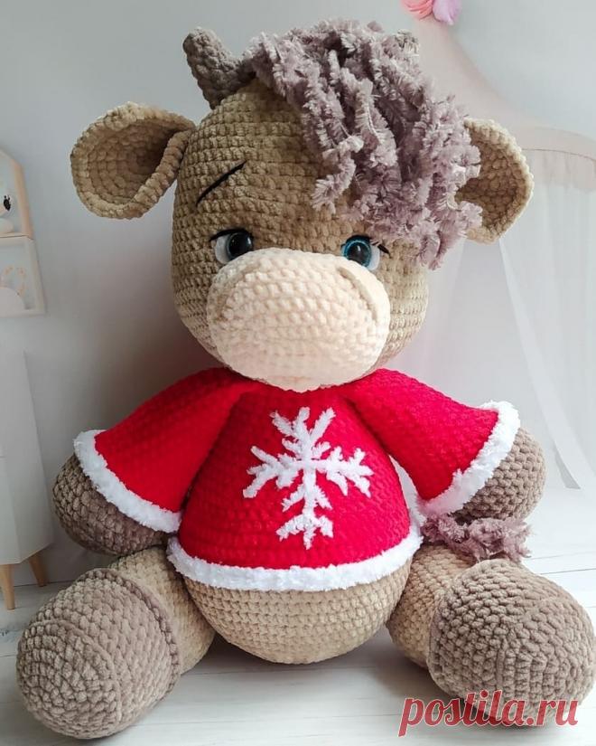 PDF Бычок Рэй крючком. FREE crochet pattern; Аmigurumi animal patterns. Амигуруми схемы и описания на русском. Вязаные игрушки и поделки своими руками #amimore - корова, коровка, телёнок, плюшевый бык, большой бычок из плюшевой пряжи.