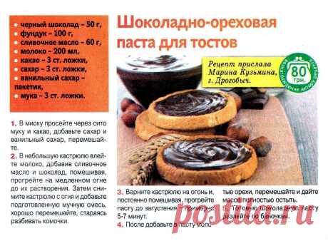 Шоколадно-ореховая паста для тостов