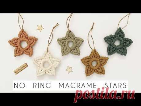 DIY : NO RING MACRAME STAR | RINGLESS STAR | MACRAME TUTORIAL | CHRISTMAS ORNAMENT - YouTube