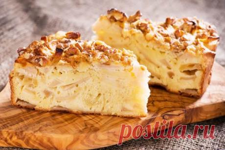 Классический рецепт шарлотки с яблоками в духовке с грецкими орехами