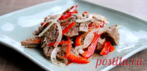 ПИКАНТНАЯ ЗАКУСКА ИЗ ОТВАРНОГО МЯСА С ОВОЩАМИ