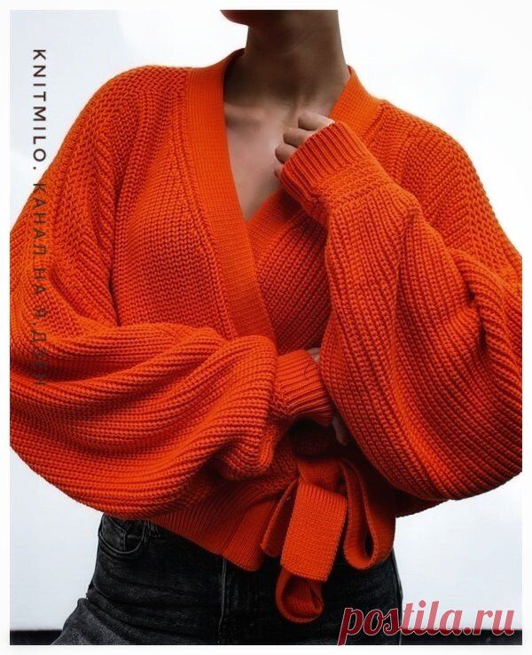Кардиганы и жакеты с запахом спицами. Большая коллекция идей, описаний, мастер-классов | Стильное вязание KNITMILO | Дзен